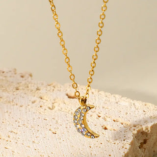 【IA1876】VSB1892 ヴィンテージ バタフライジルコンペンダントネックレス 18K ゴールドメッキ ステンレススチール 錆びないネックレス