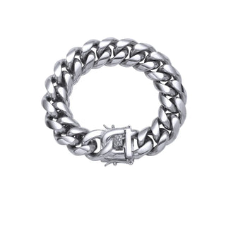 【IA3420】18mm 8.5インチ ステンレススチールキューバンリンクブレスレット 男性用ヒップホップチェーン パーティーギフト用