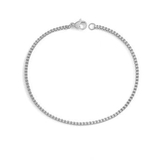【IA1283】ブレスレット 男女兼用 2mm 高品質 14k ゴールドメッキ ダンディーステンレススチール シンプルボックスチェーンブレスレット ジュエリー