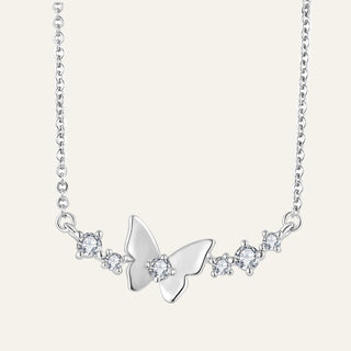 【IA4106】クラシック925シルバーバタフライジルコンレディースネックレスペンダントチャームジュエリーギフト