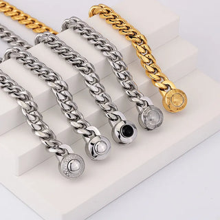 【IA3530】10mm Miami Cuban Link Chains Necklace: 18Kゴールドメッキ ヒップホップ ラッパー 男性用 316Lステンレススチール キューバンブレスレット ネックレス