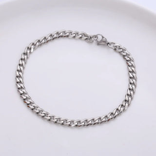 【IA3666】トレンディファッション ヒップホップジュエリー 高光沢 18Kゴールドメッキ キューバンリンクチェーン ステンレススチール キューバンチェーンブレスレット