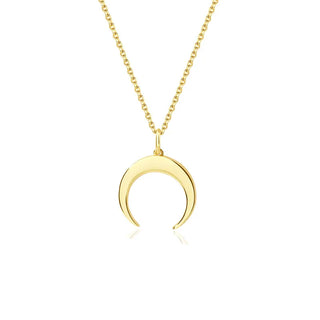 【IA0833】ファッションゴールドメッキジュエリーネックレス 925 スターリングシルバー ムーンペンダントチャームネックレス