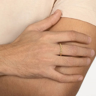 【IA1057】ジュエリー 女性 男性用 ステンレススチール 18K PVD ゴールドメッキ リング チェーンリンクリング 調整可能