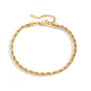 【IA1040】ジュエリー クラシック 女性用 ステンレススチール 14K ゴールドメッキ ボホビーチロープ アンクレットブレスレット 女性用