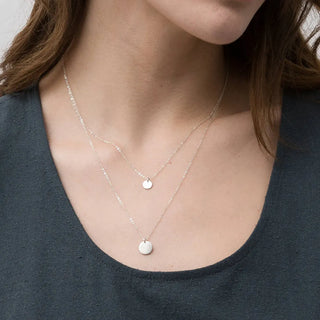 【IA1212】6mm 女の子用ネックレス ジュエリー コインサークルブランクペンダント ローズゴールド＆シルバーカラーネックレス 女性用 ヴィンテージ コリエ ド ファム