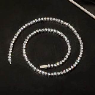 【IA3537】ヒップホップアイスドアウトキュービックジルコニアテニスチェーンネックレス 18Kゴールドメッキステンレススチールネックレス