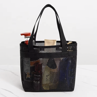 オリジナルロゴメッシュバッグOEM小ロット200個〜OK！全4カラー/刺繍・プリント・ラベルなどのカスタム可能！