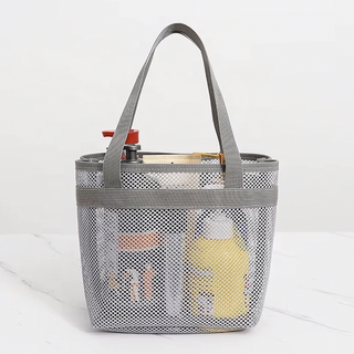 オリジナルロゴメッシュバッグOEM小ロット200個〜OK！全4カラー/刺繍・プリント・ラベルなどのカスタム可能！