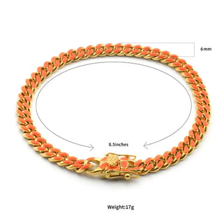 【IA3567】ヒップホップ女性用ポリッシュ カスタムステンレススチール18Kゴールドメッキカラフルキューバンリンクチェーンハンドブレスレット